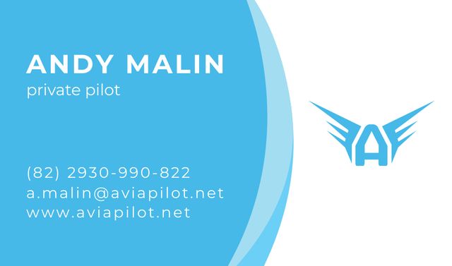 Private Pilot Services Offer Business card Šablona návrhu