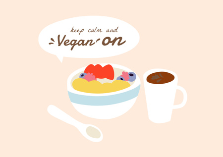 Vegan Lifestyle Concept With Served Dish Postcard A5 Modelo de Design