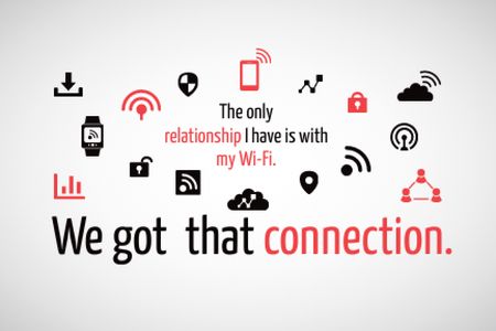 Wi-fi connection icons Gift Certificate Design Template