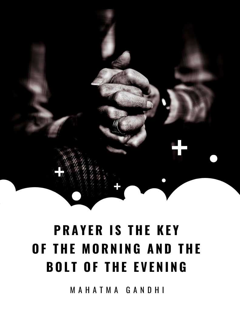 Hands Clasped in Religious Pray Flyer 8.5x11in Design Template