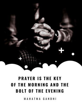 Hands Clasped in Religious Prayer Flyer 8.5x11in Design Template