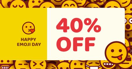 Emoji Day Discount Offer Facebook AD Design Template