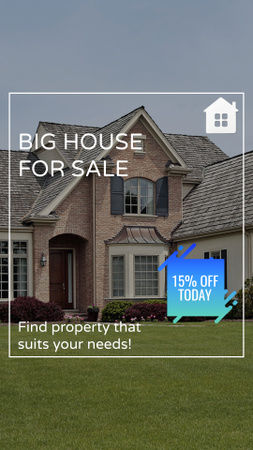 Beautiful Mansion With Lawn Sale Offer Instagram Video Story Design Template