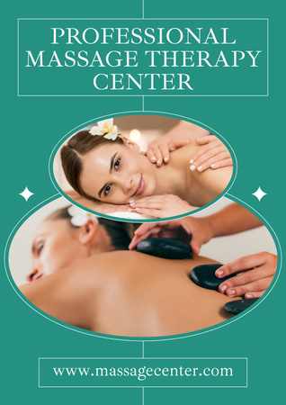 Template di design Annuncio del centro di terapia di massaggio Poster