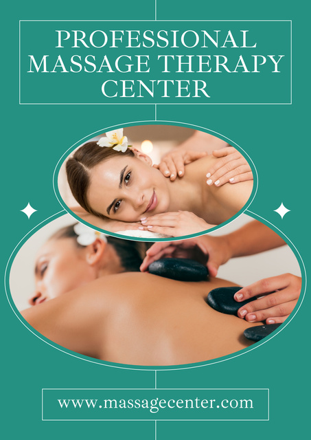 Template di design Massage Therapy Center Ad Poster