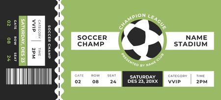 Soccer Match Announcement Coupon 3.75x8.25in Design Template