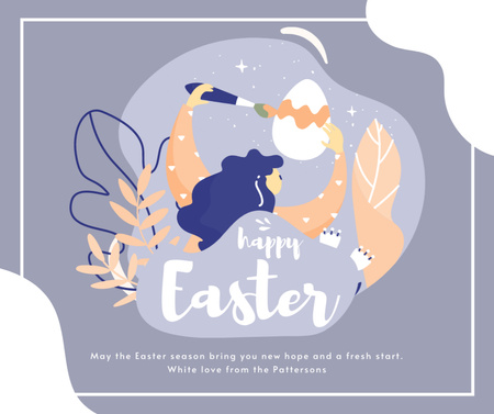 Template di design Easter Greeting Message Facebook