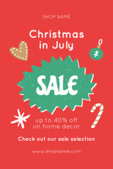Spectacular July Christmas Sale Announcement In Red