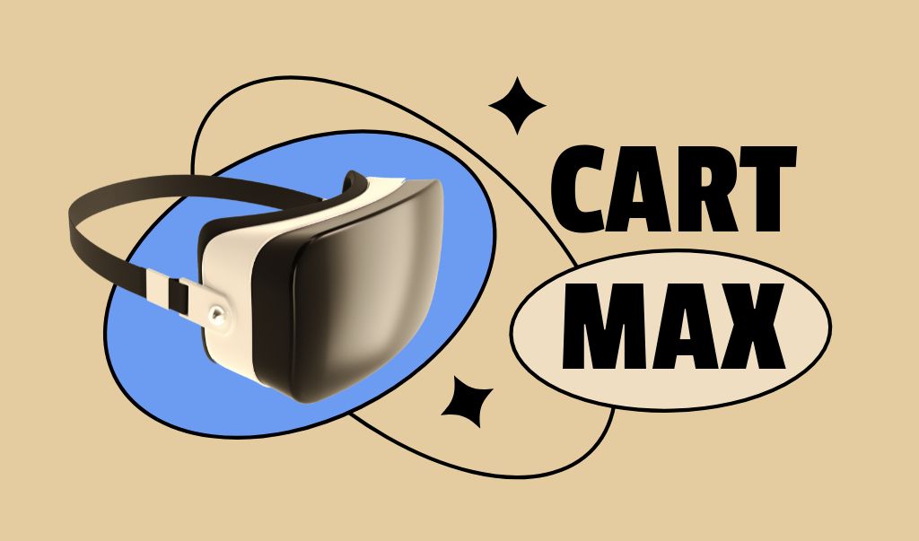 Plantilla de diseño de VR Equipment Ad Business card 