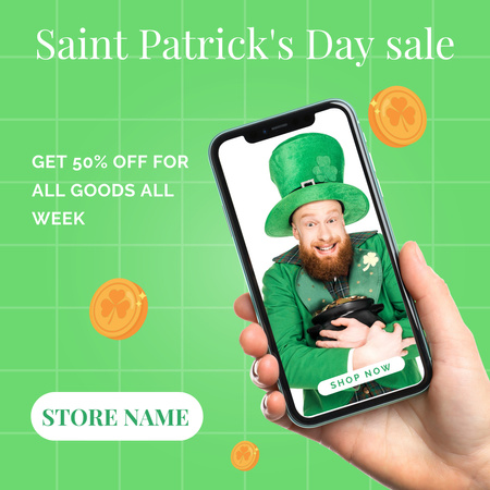 St. Patrick's Day Sale Announcement Instagram Design Template