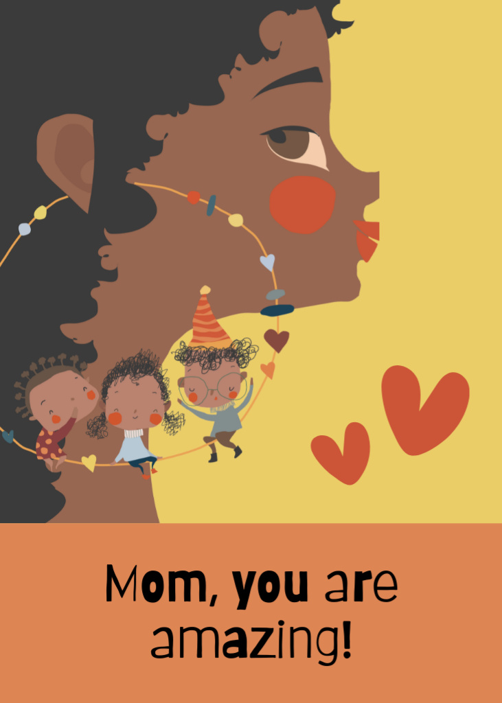 Amazing Mother's Day Holiday Greeting Postcard 5x7in Vertical Šablona návrhu