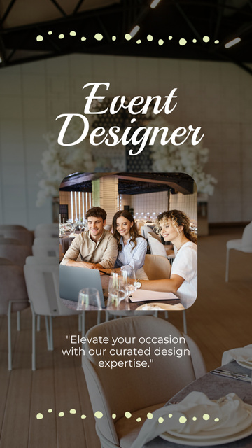 Designvorlage Event Space Design Services für Instagram Video Story