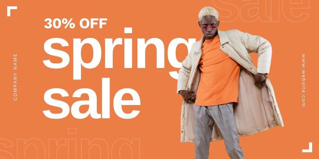 Offer Discounts for Spring Men's Collection Twitter Šablona návrhu