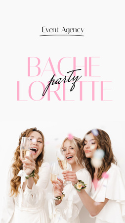 Plantilla de diseño de Happy Bridesmaids with Bride on Hen Party Instagram Story 