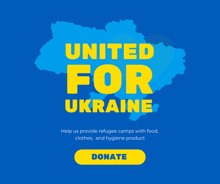 Call to Donate in Support of Ukraine Facebook Design Template