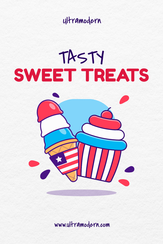 Template di design USA Independence Day Sweets Offer Pinterest