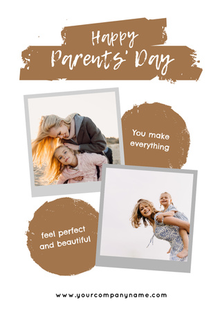 Parents Hold Child Poster Design Template
