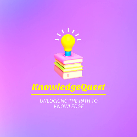Bulb And Books For Knowledge Quest Promotion Animated Logo Design Template