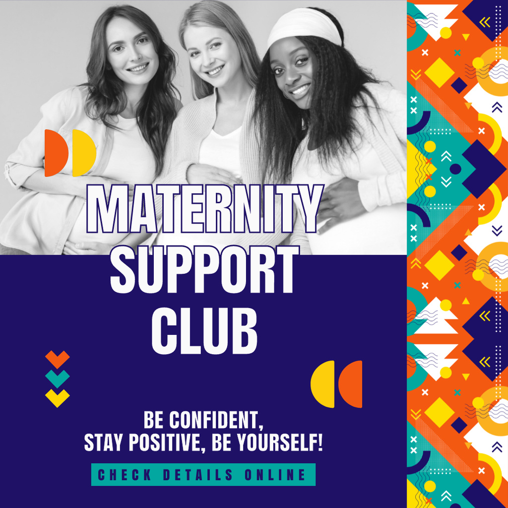 Services of Pregnant Women Support Club Instagram AD tervezősablon