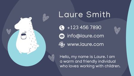 Child Care Specialist Contacts Business Card US Design Template