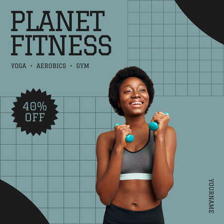 Designvorlage Rabattangebot für das Training im Fitnessstudio für Instagram