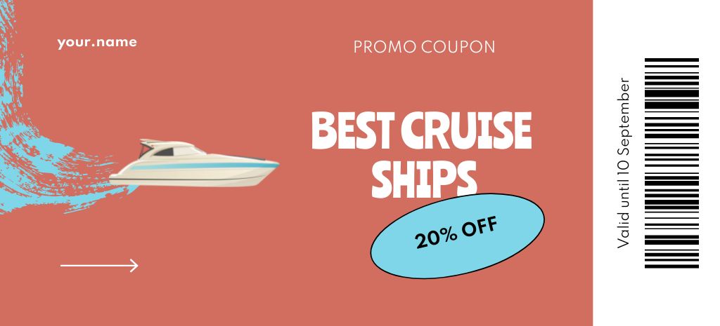 Plantilla de diseño de Best Price on Cruise by Ship Coupon 3.75x8.25in 