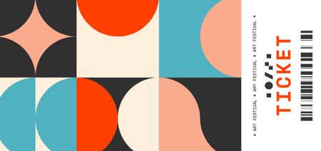 Art Festival With Abstract Geometric Figures Ticket DL – шаблон для дизайна