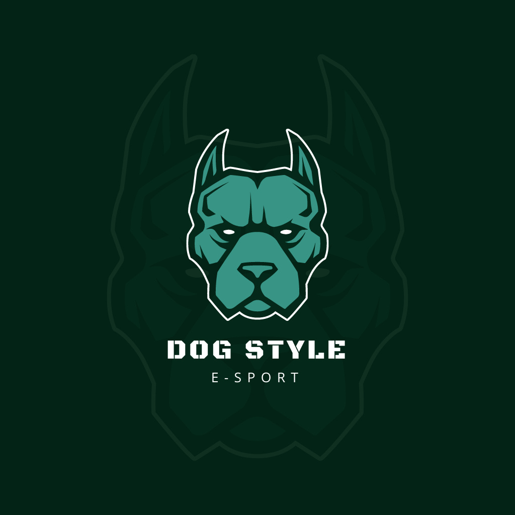 Ontwerpsjabloon van Logo van dog style,e-sport logo