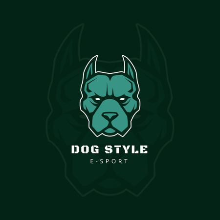 estilo cão, logotipo e-sport Logo Modelo de Design
