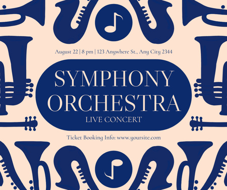 Symphony Orchestra Live Concert Announcement Facebook Design Template
