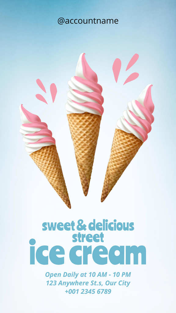 Ontwerpsjabloon van Instagram Story van Offer of Sweet and Delicious Ice Cream