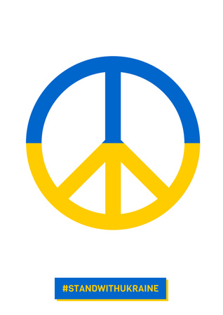 Peace Sign with Ukrainian Flag Colors Poster tervezősablon