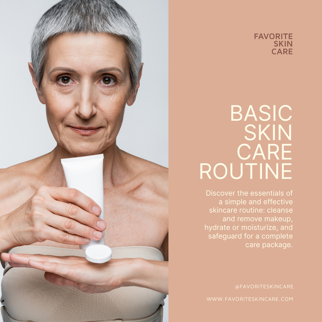 Basic Skincare Products For Elderly Offer Instagramデザインテンプレート