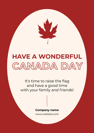 Ontwerpsjabloon van Poster van Happy Canada Day Wishes