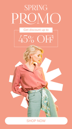 Promo Sale Spring Women's Collection Instagram Story Design Template