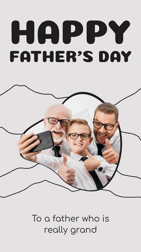 Plantilla de diseño de Three Generations Men Together on Father's Day Instagram Story 