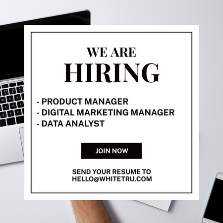 Managers and analyst digital specialist hiring Instagram Design Template