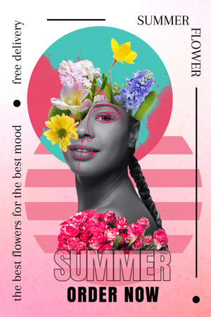 Summer Flowers to Order Pinterest Design Template