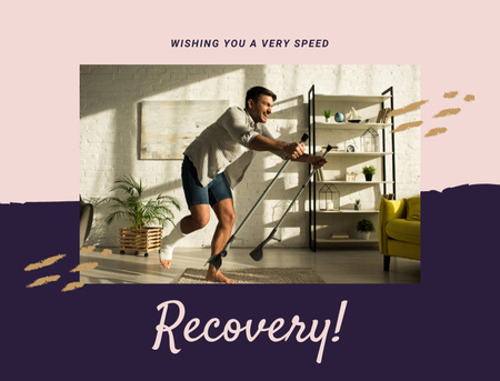 Wish You Fast Recovery from Your Trauma Postcard 4.2x5.5in Design Template