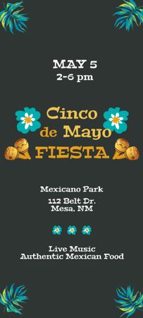 Welcome to Cinco de Mayo Fiesta Invitation 9.5x21cm Design Template