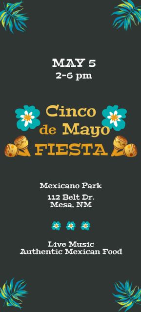 Welcome to Cinco de Mayo Fiesta Invitation 9.5x21cmデザインテンプレート