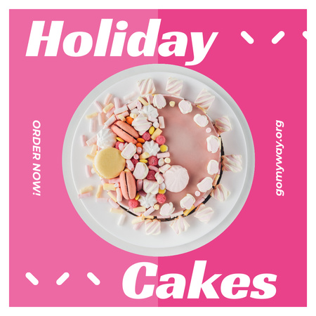 Bakery Promotion Sweet Pink Cake Instagram Design Template