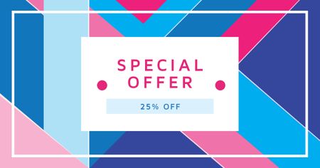 Template di design Special Discount Offer on Colorful Pattern Facebook AD