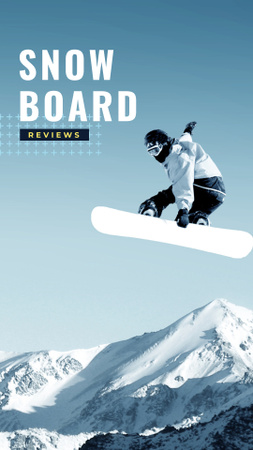 Snowboard Reviews with Snowboarder Instagram Story Design Template