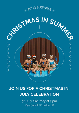 Template di design Christmas Party in Summer by Pool Flyer A7