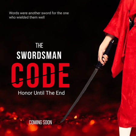 Platilla de diseño Movie Announcement with Sword Instagram