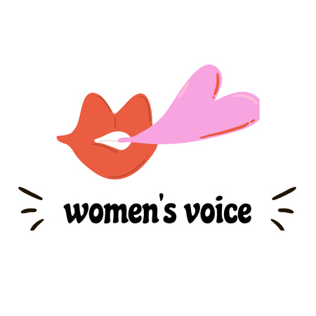 Girl Power Inspiration with Lips Illustration Logo Design Template