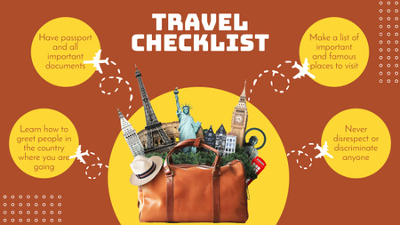 Safe Travel Checklist With Tips Mind Map Πρότυπο σχεδίασης