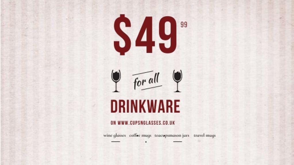 Template di design Drinkware Sale Glass with red wine Title