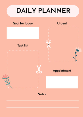 Cartoon Illustrated Pastel Pink Daily Schedule Planner – шаблон для дизайну
